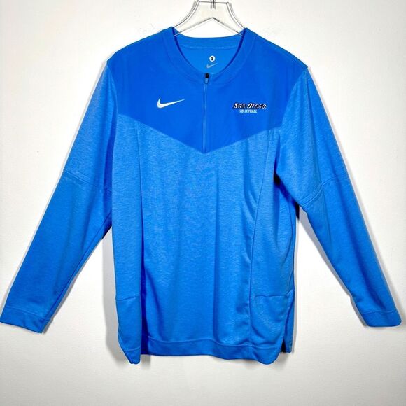 Nike Dri-Fit Womens Size Medium Blue San Diego Volleyball Quarter-Zip Sweatshirt - Picture 1 of 9
